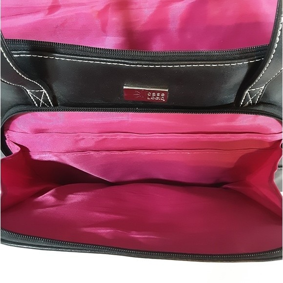 Case Logic Faux Leather Black Tote Purse Large - Picture 7 of 7